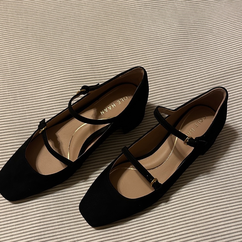 Cole Haan Women's Black Strap Flats